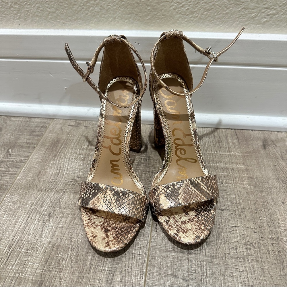 Sam Edelman Daniella Desert/Exotic Snake Print Heeled Sandals G2191L5905